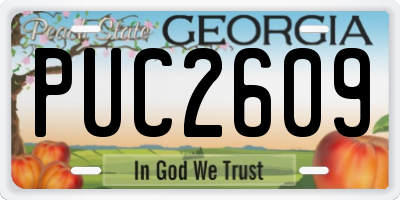 GA license plate PUC2609