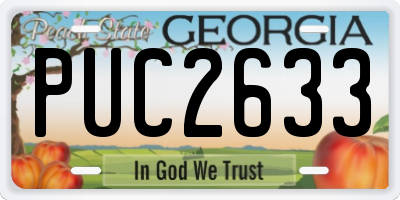 GA license plate PUC2633