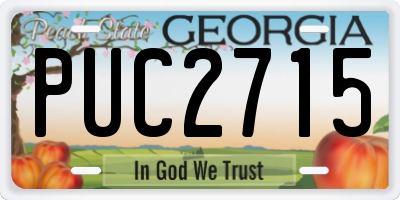 GA license plate PUC2715