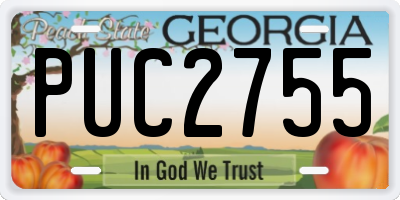 GA license plate PUC2755