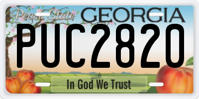 GA license plate PUC2820