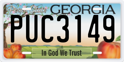 GA license plate PUC3149