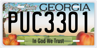 GA license plate PUC3301
