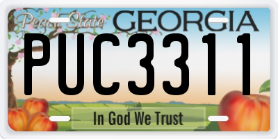 GA license plate PUC3311