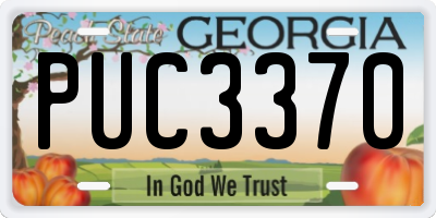 GA license plate PUC3370