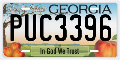 GA license plate PUC3396