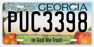 GA license plate PUC3398