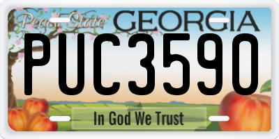 GA license plate PUC3590