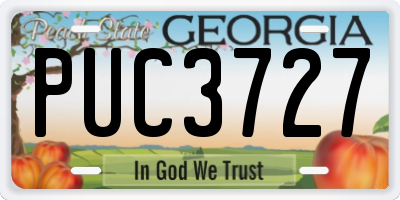 GA license plate PUC3727
