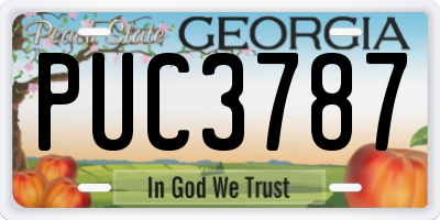 GA license plate PUC3787