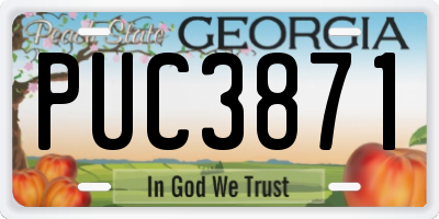 GA license plate PUC3871