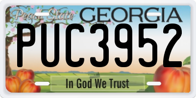 GA license plate PUC3952