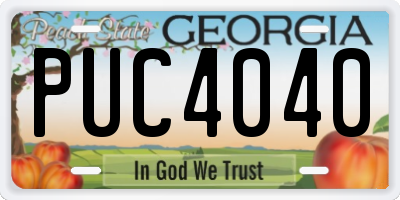 GA license plate PUC4040