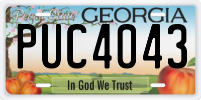GA license plate PUC4043