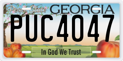 GA license plate PUC4047