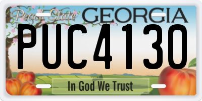 GA license plate PUC4130