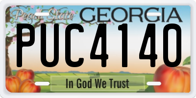 GA license plate PUC4140