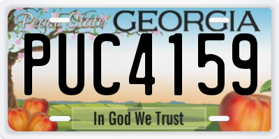 GA license plate PUC4159