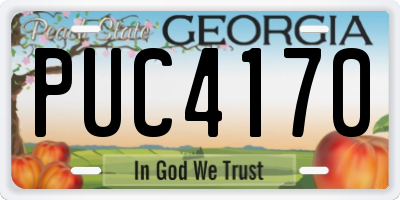 GA license plate PUC4170