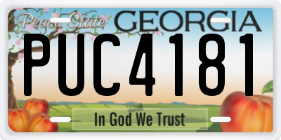 GA license plate PUC4181
