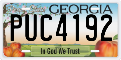 GA license plate PUC4192