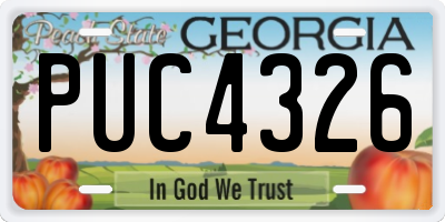 GA license plate PUC4326