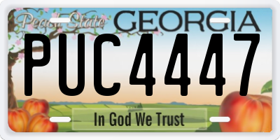 GA license plate PUC4447
