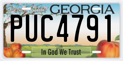 GA license plate PUC4791