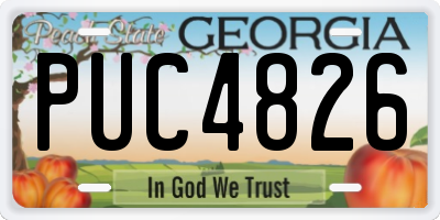 GA license plate PUC4826