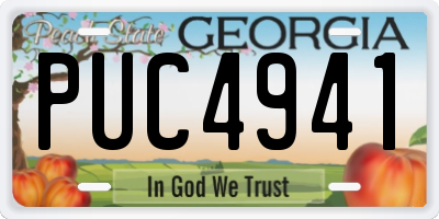 GA license plate PUC4941
