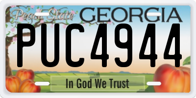 GA license plate PUC4944