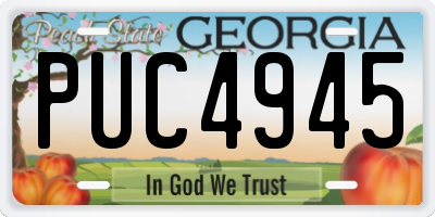 GA license plate PUC4945