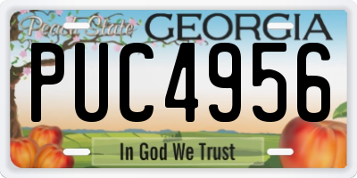 GA license plate PUC4956