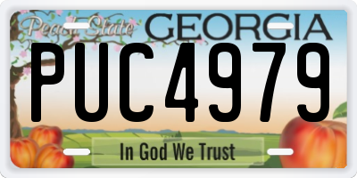 GA license plate PUC4979