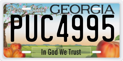 GA license plate PUC4995