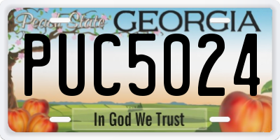 GA license plate PUC5024