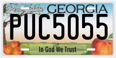 GA license plate PUC5055