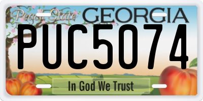 GA license plate PUC5074