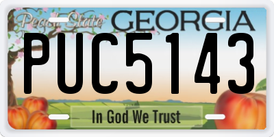 GA license plate PUC5143