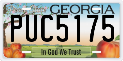 GA license plate PUC5175