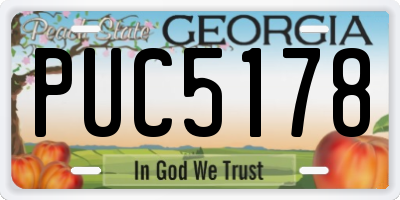 GA license plate PUC5178