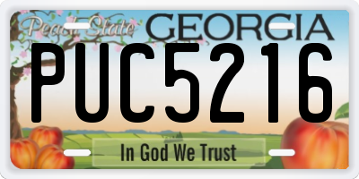 GA license plate PUC5216