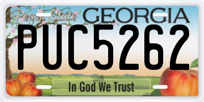 GA license plate PUC5262
