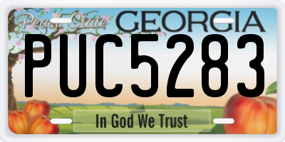 GA license plate PUC5283