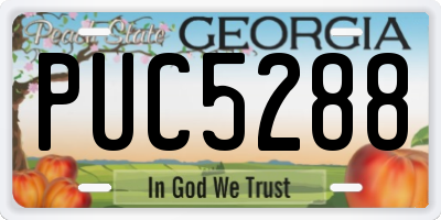 GA license plate PUC5288