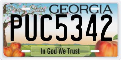 GA license plate PUC5342