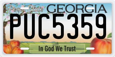GA license plate PUC5359