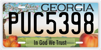 GA license plate PUC5398