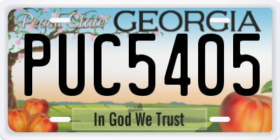 GA license plate PUC5405