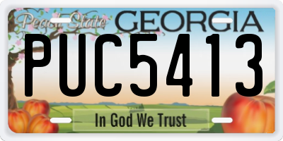 GA license plate PUC5413